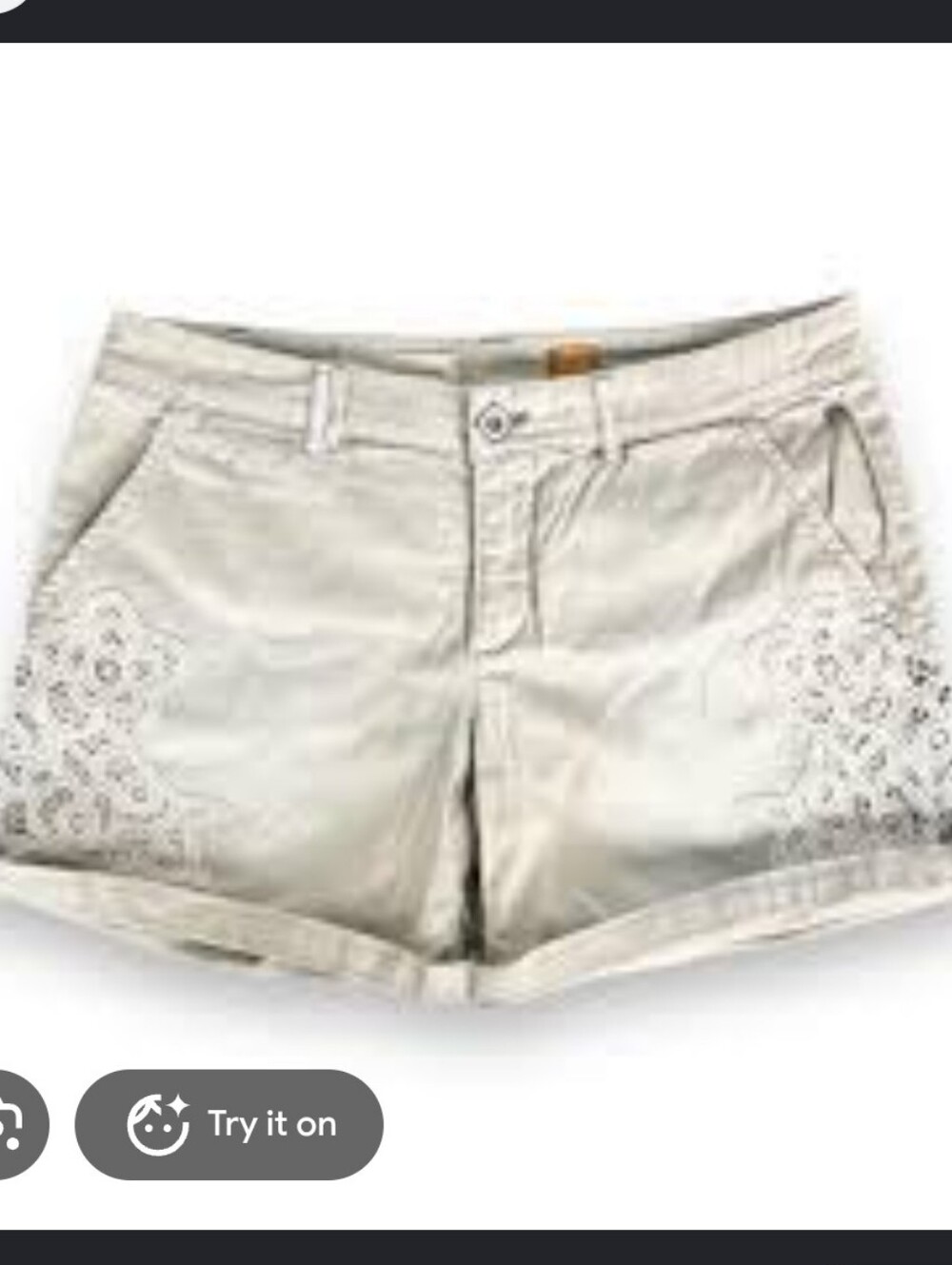 Pilcro and the Letterpress Beige Crochet-Accent Cargo Shorts